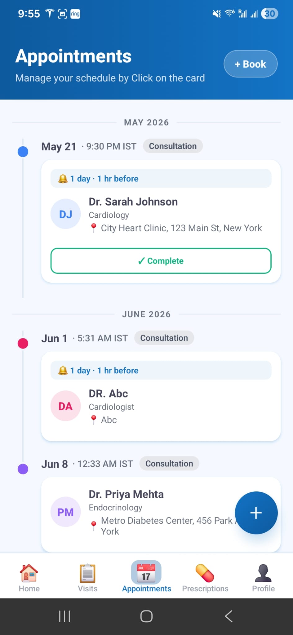 Medico app screen